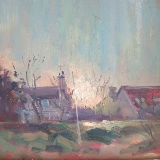 Norman Teeling..."Burrow Beach,Sutton" Gilt Framed Oil on Board Painting