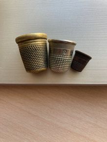 Vintage thimbles nickel & silver incl miniature child's thimble