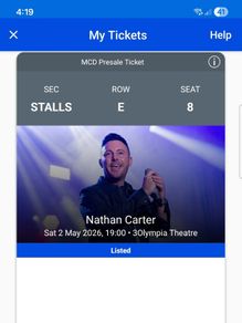 5 x Nathan Carter Tickets