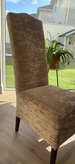 Solid Mahogany table and upholstered chairs
