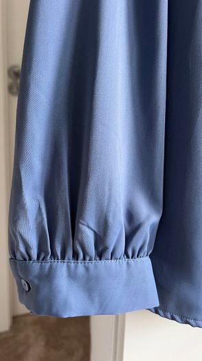 Women's Golden Line blue blouse, size L (worn by size 12 UK, EU 38)