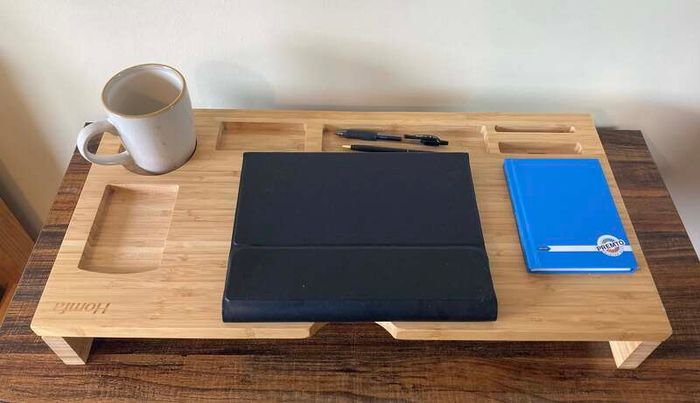 Honda Bamboo-Style Monitor Stand & Desk Organizer | Sleek Workspace Upgrade