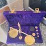 Vintage jewellers scales, complete with weights and tweezers in lovely velvet box Image 2