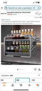 Kitchen pull down shelf