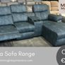 New Zara Chaser Sofa Free Delivery Blue Fabric Image 2
