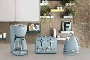 Blue Kettle and Toaster and Filter Coffee Machine