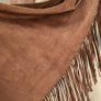 Brown Fringe Suedette Wrap Scarf Image 6