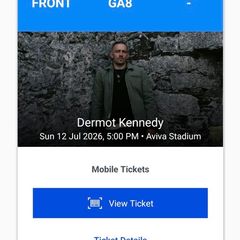 Dermot kennedy sun 12th 2 standing tickets