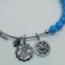 Chrysalis Turquoise Beaded Mother Doll Rhodium Plated Bangle New Without Tags CAN POST Image 2