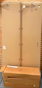 Lot of 3 IKEA table top Bekant and 3 electric sets of leg