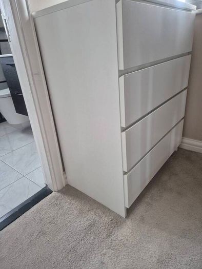 white chest of drawers