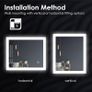 NEW SALE | 600x500mm Bathroom Mirror With Lights, Horizontal Vertical/Sensor Switch LED Illuminated Bath Vanity Wall-Mounted Mirrors Image 3