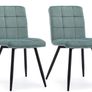 Set Of 2 x Cubana Velvet Upholstered Kitchen Dining Chair with Strong Black Metal Legs Living Room Bedroom Chair (FREE POSTAGE) Image 8