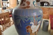 Vintage 20 inches tall hand painted Oriental Asian Large Pottery Vase