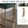 Luxury Velvet Bar Chairs Set Cushioned Breakfast Stools with Back Support Image 3