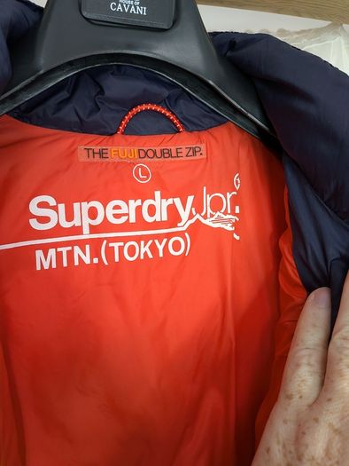 Superdry Women's Navy Padded Hooded Jacket Size L