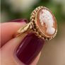 Antique 9ct Gold Cameo Ring Size K1/2 Image 3