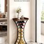 15 Bottle Wine Rack,Iron Freestanding Floor Wine Holder, Mini Bar Stand Liquor Cabinet with Wood Tabletop, For Home Bar,Kitchen,Living Room,Dining Room Image 6