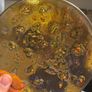 Vintage mid century modern fused art and glass plate.Textured Amber and Gold catchall. Image 3