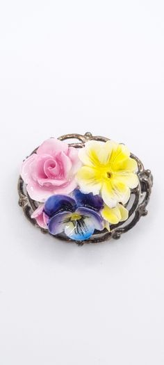 Crown English Brooch And Suds, Silver Fine Bone China Set, In Original Box