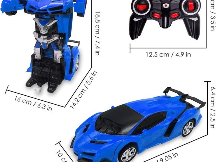 2 in 1 Transforming Remote Control Car, One Click Deformation Robot RC Car Toys for Kids Age 3 4 5 6  Year Old, Rechargeable 360 Degree Rotation with Light MULTIPLE COLOURS AVAILABLE (FREE POSTAGE)