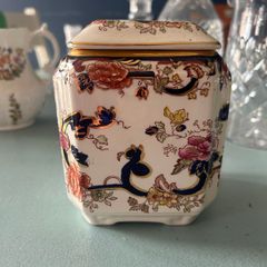 Vintage Mason Ironstone Mandalay Covered Tea Caddy
