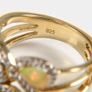 Amazing teardrop Opal ring gold plated on sterling silver Image 2