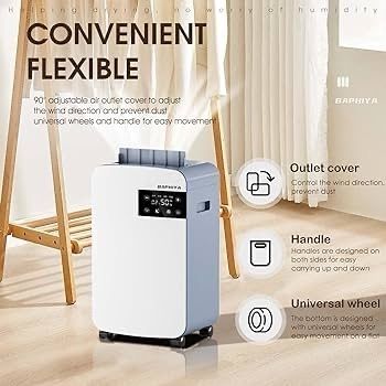 NEW SALE | 12L/D Dehumidifier for Home with Energy Efficient Compressor-HEPA Filter Air Purification, Continuous Drainage, 2.5L Tank, Timer, Sleep Mode, Auto Defrosting, Humidity Target, for Basement Laundry