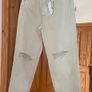 Fab Stradivarius (Zara Group) Beige Distressed Mom Jeans  New with tags Image 2