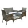Grey 4 Piece Rattan Garden Furniture Sofa Chair Table Set with Cushions Image 2