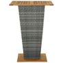 Bar Table Grey 80x80x110 cm Poly Rattan and Solid Acacia Wood Image 3