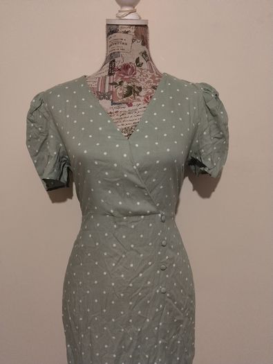 Green Polka Dot Dress, New With Tags