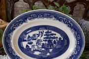 Vintage  "Old Willow " oval plate