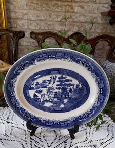 Vintage  "Old Willow " oval plate