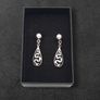 925 Sterling Silver Geometric Teardrop Stud Earrings Image 2