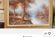 Vintage 1960's landscape oil painting