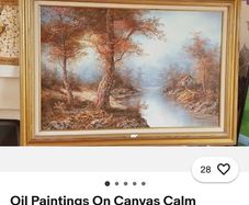 Vintage 1960's landscape oil painting