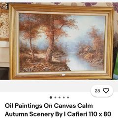 Vintage 1960's landscape oil painting