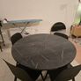 Black Marble-Effect Dining Table 4 Chairs  Excellent Condition Image 2