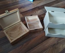 Set of 3 wooden storage boxes