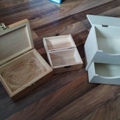 Set of 3 wooden storage boxes