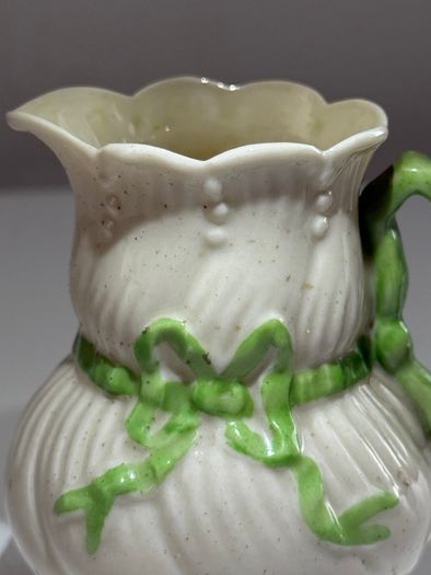 Antique Belleek Fermanagh Ireland Miniature Cream Jug.  2nd Mark (1891 to 1926)