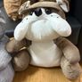 x2 Grey and Brown bulldog fabric door stopper filled with sand Image 3