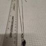 Silver Tone Necklace with Purple Crystal Pendant Image 2