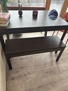 Dark wood bench