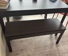 Dark wood bench