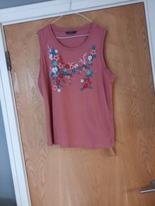 Dunnes Stores  Embellished  Vest Top.   S.18.  B.N.W.T.