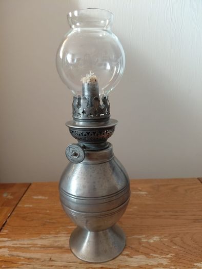 vintage French petit oil lamp works