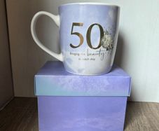 Brand new 50th birthday mug in a box