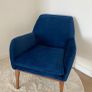 Blue velvet armchair Image 2
